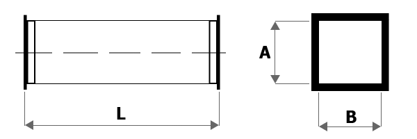 Прямоугольные прямые воздуховоды схема